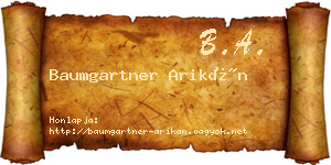 Baumgartner Arikán névjegykártya